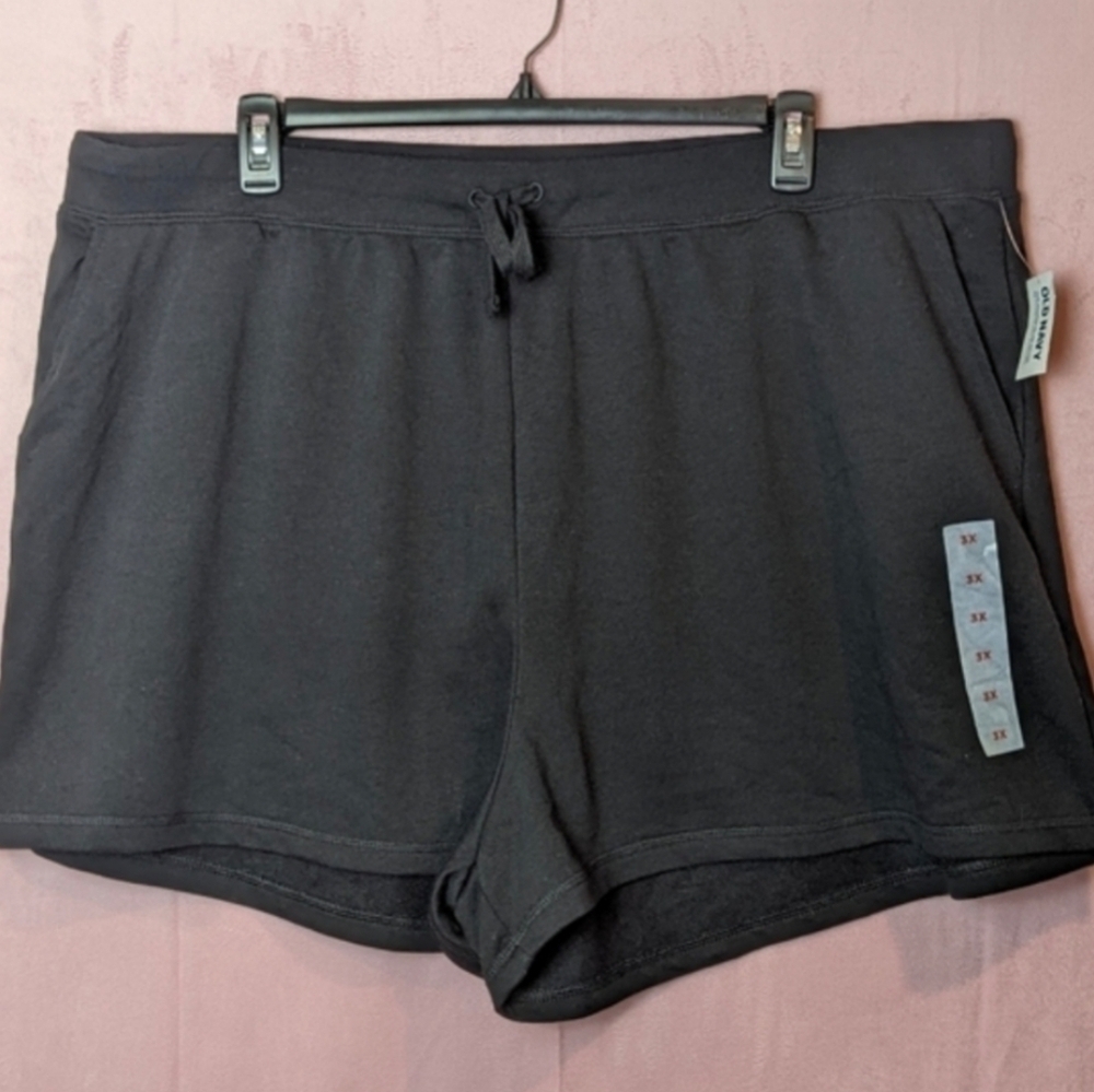 Old Navy Black Extra High Rise 3" Inseam Vintage Fit Drawstring Waist Shorts